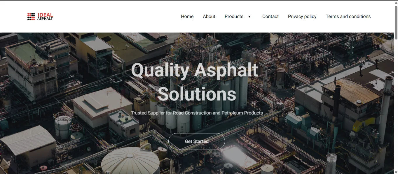 Ideal Asphalt website homepage