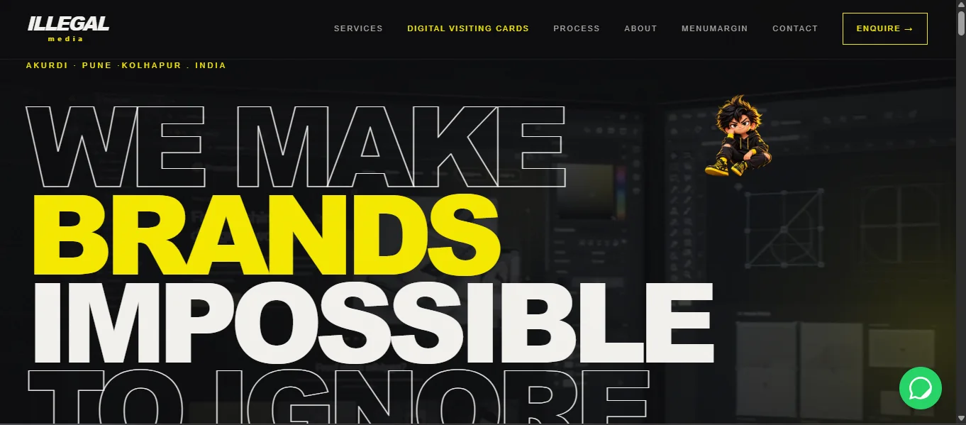 Illegal Media agency website homepage