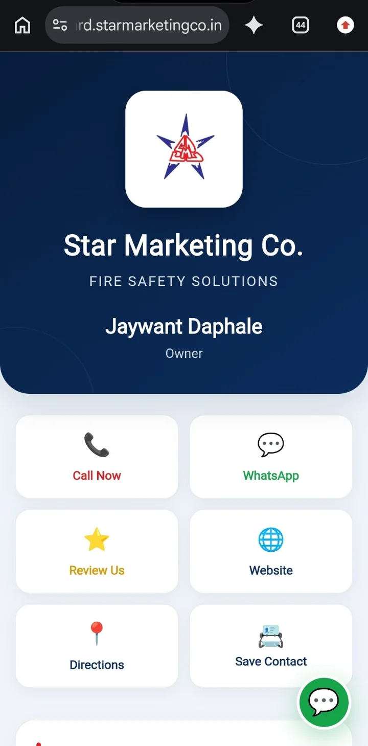 Star Marketing Co digital visiting card